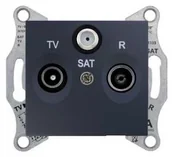 Gniazdka elektryczne - Schneider Sedna Gniazdo RTV-SAT przelotowe 4dB - Grafitowy - SDN3501470 - miniaturka - grafika 1