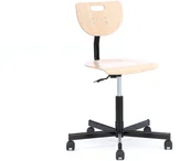 Pozostałe wyposażenie warsztatu - AJ Krzesło warsztatowe Erik z kółkami W 400-535mm buk 234201 - miniaturka - grafika 1