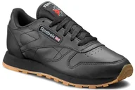 Buty sportowe damskie - Reebok CL Leather 49804 czarny - miniaturka - grafika 1