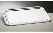 Akcesoria gastronomiczne - APS PROSTOKĄTNA OZDOBNA TACA CLASSIC STAL CHROMOWANA 35,2X32,5 zakupy dla domu i biura EJ422 - miniaturka - grafika 1