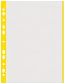 Koszulki na dokumenty - Donau Koszulki na dokumenty , PP, A4, groszkowe, kolorowy brzeg - żółty, 100szt. - miniaturka - grafika 1