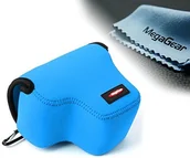 Akcesoria fotograficzne - MegaGear megagear "Ultra Light" z neoprenu torba na aparat z karabińczykiem do Panasonic Lumix DMC-fz2500, DMC-FZ1000 do aparatów cyfrowych, niebieski MG447 - miniaturka - grafika 1