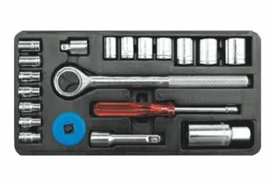 Toya Kpl. zestaw nasadek 21części 1/43/8 4-17mm walizka 58210 - Klucze i nasadki - miniaturka - grafika 2