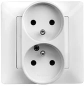 Gniazdka elektryczne - Legrand Valena Life Gniazdo Podwójne 2P+Z Biały - 753190 - miniaturka - grafika 1