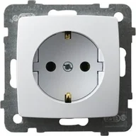 Gniazdka elektryczne - Ospel elektro Gniazdo Pojedyncze 2P z uziemieniem schuko - Karo GP-1SS/M/40 - miniaturka - grafika 1