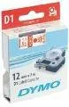 Tablice BHP - Dymo Taśma D1-12mm/7m, czerwony/przezroczysty S0720520 - miniaturka - grafika 1