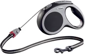 Smycze dla psów - Flexi Smycz automatyczna VARIO kolor czarny S linka 5m do 12kg - miniaturka - grafika 1