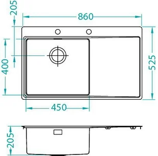 Alveus PURE 50 stal SATYNA 1103652 - Zlewozmywaki - miniaturka - grafika 3