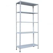 Szafy i regały magazynowe - Metalkas regał metalowy MIKRO Nc1, kolor biały, 150x75x30cm, 4 półki, nacisk na - miniaturka - grafika 1