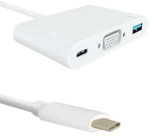 Qoltec Adapter USB 3.1 typ C męski - VGA, USB 3.0, USB 3.1 typ C 50426 - Adaptery i przejściówki - miniaturka - grafika 2