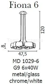 Azzardo FIONA 6 MD 1029-6 - Lampy sufitowe - miniaturka - grafika 4