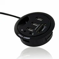 Huby USB - eKit ekit mdhek 3-portowy koncentrator USB 2.0 Multi Desk Czarny MDHEK - miniaturka - grafika 1