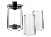Szklanki - WMF Coffee Time Milk Frother Set With 2 Double Walled Glasses 0632519990 (0632519990 / - miniaturka - grafika 1