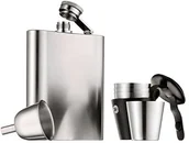 Pozostałe akcesoria barmańskie - Manhattan WMF zestaw piersiówka i kieliszki ze stali szlachetnej Cromargan, pojemność 200 ml 06.0352.9990 - miniaturka - grafika 1