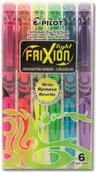 Zakreślacze - Pilot Pen FriXion Light 4136S6 markery, 6 sztuk, różowy/żółty/zielony/niebieski/fioletowy/pomarańczowy 4136S6 - miniaturka - grafika 1