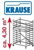 Rusztowania - Krause Rusztowanie jezdne, aluminiowe o szerokiej konstrukcji ProTec XXL 4.3m ro - miniaturka - grafika 1