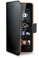 Etui i futerały do telefonów - Celly 8021735712022 Wally Eco-skórzana torba na Nokia Lumia 430 Czarny - miniaturka - grafika 1