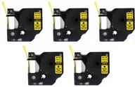 Taśmy do drukarek barwiące - Dymo Aimotech Taśma 5-pak zamiennik do 12mm/7m żółta czarny nadruk D1 5x45018 5xA45018 - miniaturka - grafika 1
