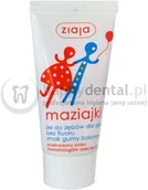 Pasty do zębów - Ziaja MAZIAJKA żel bez fluoru 50ml - żel do zębów o smaku gumy balonowej dla dzi - miniaturka - grafika 1