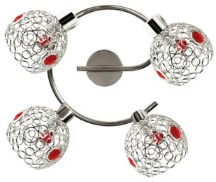 Candellux Kryształowy plafon sufitowy LAMPA ścienna OPRAWA spot ARON 98-12265 Chrom czerwony - Lampy sufitowe - miniaturka - grafika 2