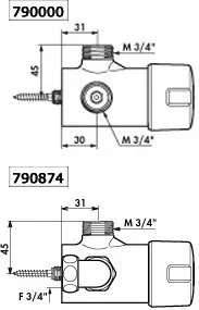 Delabie Tempomix 790874 790000 - Baterie wannowe i prysznicowe - miniaturka - grafika 2