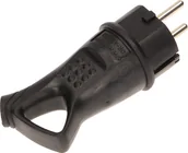 Kostki, złączki, wtyczki - Orno Wtyczka gumowa prosta IP44 z uziemnieniem czarna OR-AE-1369 - miniaturka - grafika 1