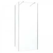 Kabiny prysznicowe - Novoterm Kerra Walk-In Omega 120x80 profil chrom szkło transparentne - miniaturka - grafika 1