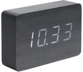 Zegary - Karlsson Zegar stołowy, budzik Square black, LED by KA5653BK - miniaturka - grafika 1