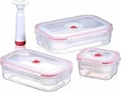 Pojemniki kuchenne - Victor Pojemniki próżniowe Flavia zestaw 3 szt. 500ml, 1400ml, 1700ml + pompka 2 (287) - miniaturka - grafika 1