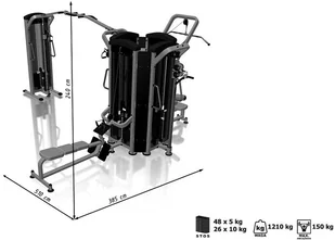 Marbo Sport Wieża 6-stanowiskowa MIDI MP-T002 - Atlasy do ćwiczeń - miniaturka - grafika 10