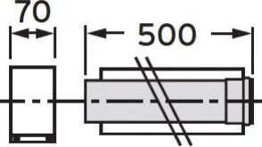 Vaillant Rura przedłużająca koncentryczna Ř 60/100 mm, 0,5 m, PP 303902 - Kominy i akcesoria - miniaturka - grafika 2
