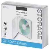 Pudełka i akcesoria na płyty CD - Vivanco CD/DVD Jewel Case, przezroczysty 5 szt. w opakowaniu 4008928316926 - miniaturka - grafika 1