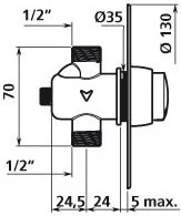 Delabie Temposoft 2 749428 - Baterie podtynkowe - miniaturka - grafika 2