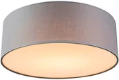 Lampy sufitowe - QAZQA Lampa sufitowa szara 30 cm w tym LED - Drum LED - miniaturka - grafika 1