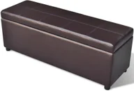 Ławki do przedpokoju - vidaXL vidaXL Długa drewniana ławka ze skrzynią brązowa - miniaturka - grafika 1