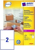 Etykiety do drukarek - Avery Zweckform Etykiety wysyłkowe białe, kryjące; A4 100/op., 199,6 x 143 - miniaturka - grafika 1