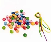 Zabawki kreatywne - Goki Zestaw drewnianych kulek do nawlekania 60945 - miniaturka - grafika 1
