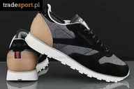 Buty sportowe męskie - Reebok CL Leather Fleck AQ9723 czarny - miniaturka - grafika 1