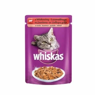Whiskas Karma dla kotów 100g Saszetka z wołowiną w sosie - Mokra karma dla kotów - miniaturka - grafika 7