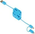 Hama Kabel USB 2W1 zwijany USB A - MICRO USB B - Lightning1.2 m niebieski 000545 (54564) - Kable USB - miniaturka - grafika 2