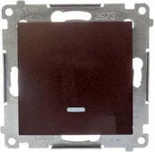 Wyłączniki światła i elektryczne - Kontakt SIMON Przycisk Pojedynczy zwierny z podświetleniem brąz mat DP1L.01/46 - miniaturka - grafika 1