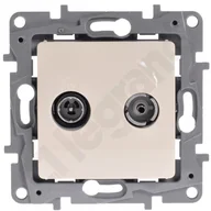 Gniazdka elektryczne - Legrand Gniazdo tv_rd przelotowe 14db kremowy 664661 - miniaturka - grafika 1