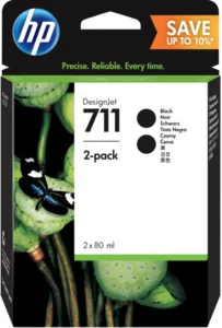 HP 711 2-pack 80-ml Black DesignJet Ink Cartridges P2V31A - Tusze oryginalne - miniaturka - grafika 5