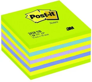 POST-IT-3M Kostka samoprzylepna POST-IT 2028-NB) 76x76 mm 1x450 kart cukierkowa niebiesko-zielona - Etykiety samoprzylepne i bloki etykiet - miniaturka - grafika 2
