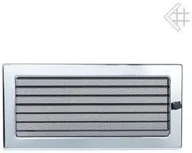 Akcesoria kominkowe - Kratki.pl Kratka kominkowa wentylacyjna powlekana niklowana 17x37 z żaluzją 6674 - miniaturka - grafika 1