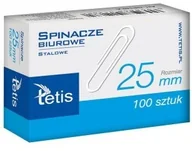 Spinacze i klipsy do papieru - Tetis Spinacz 25mm 100 sztuk - miniaturka - grafika 1