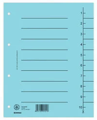 Donau Przekładka karton, A4, 235x300mm, 1-10, 1 karta, niebieska 8610001-10 - Pudła i kartony archiwizacyjne - miniaturka - grafika 3