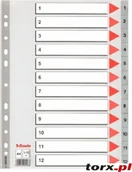 Etykiety samoprzylepne i bloki etykiet - Esselte PZEKLADKI 1-12 SZARE PP 100106 - miniaturka - grafika 1