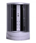 Kabiny prysznicowe - Savana Nina 80x80 profil satyna szkło transparentne/czarne Y8879A - miniaturka - grafika 1