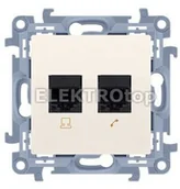 Gniazdka elektryczne - Kontakt Simon Gniazdo komputerowe podwójne RJ45 kategoria 6 ekranowane (moduł); - miniaturka - grafika 1